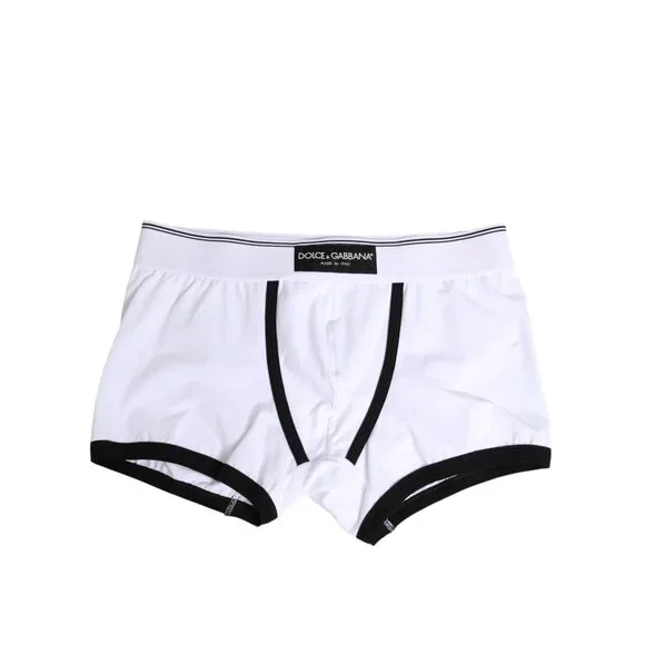 Dolce & Gabbana White Cotton Men Regular Boxer Underwear